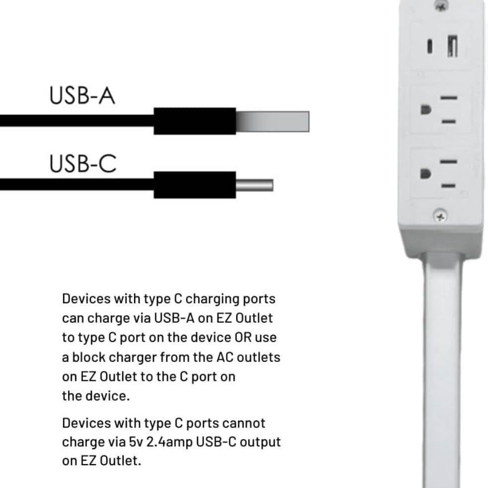 USB AC Power Socket Extender with Extension Cord