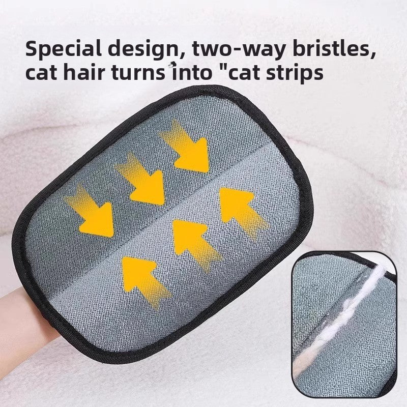 Pet Electrostatic Hair Removal Gloves Household Sofa Clothes Brush Two-Way Lint Gloves Hair Cleaning Brush
