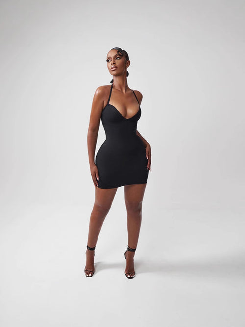 Sleeveless V-Neck Bodycon Dress
