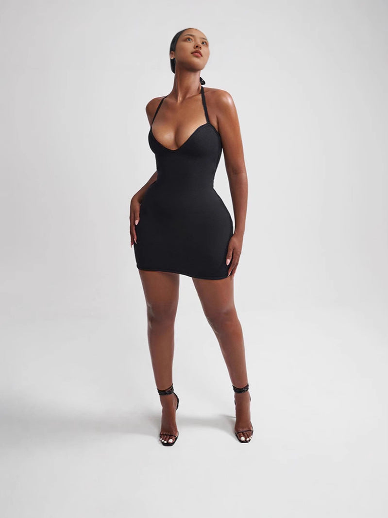 Sleeveless V-Neck Bodycon Dress